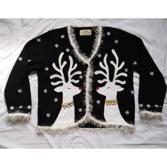 Design Options By Philip & Jane Gordon Reindeer Christmas Sweater Size Medium - Picture 1 of 14